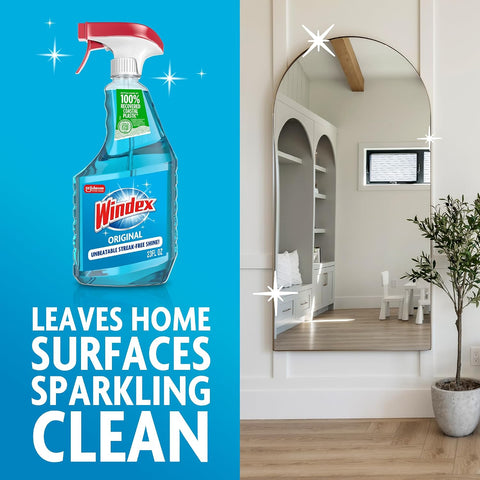 Windex Glass & Window Cleaner Spray Bottle, Original, 23 oz
