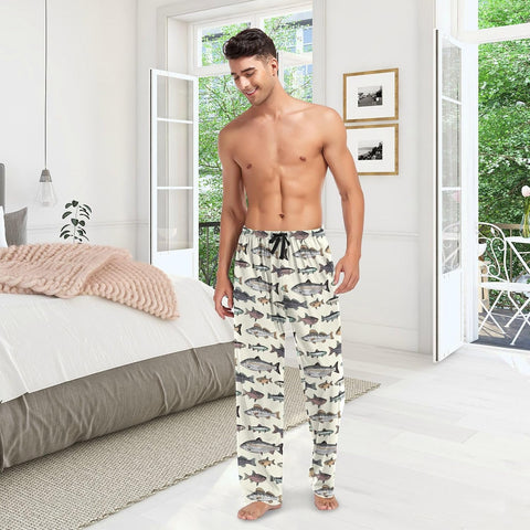 Fisyme Mens Pajama Pants Men's Pajama Bottoms Soft Sleep Lounge Pj Pants