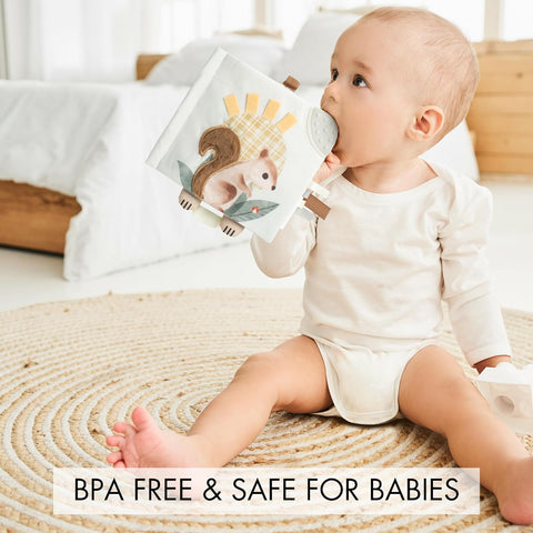 Soft Baby Book with Touch and Feel Pages - Cute Sensory Toy for Babies