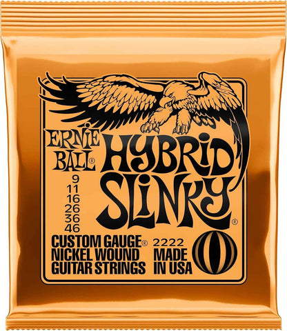 Ernie Ball Hybrid Slinky Nickel Wound Electric Guitar Strings, 9-46 Gauge (P02222)