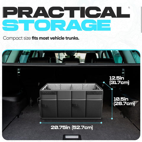 FORTEM Trunk Organizer - Foldable Car Organizer & Storage for SUVs & Trucks