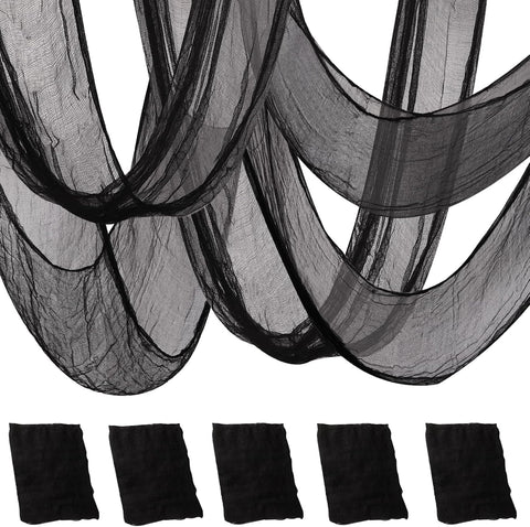 5PCS 30" x 72" Black Halloween Creepy Cloth for Indoor Outdoor Decoration