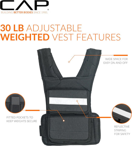 CAP Adjustable Weighted Vest 20–150 lbs for Strength Training, Running & Workouts, Weight Vest for Men & Women, Fitness Training Vest