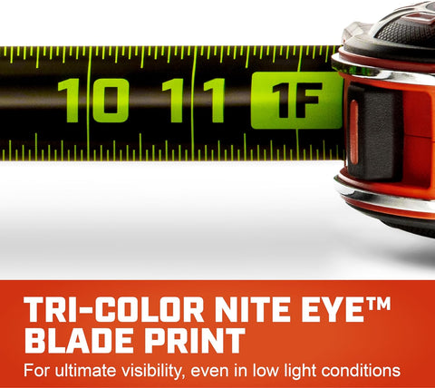 Crescent Lufkin 25' SHOCKFORCE NITE EYE Magnetic Tape | LM1325B-02