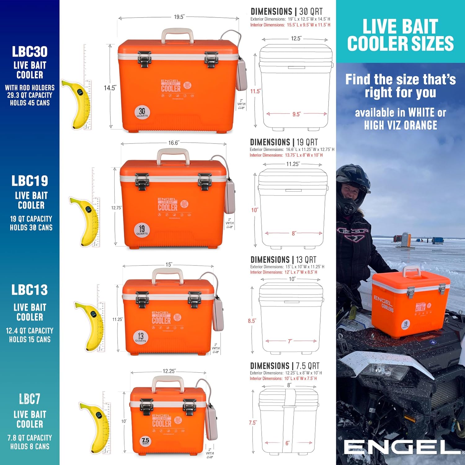 Engel Live Bait Cooler Box with 2nd Gen 2-Speed Aerator Pump - Portable Fishing Station & Minnow Bucket for Shrimp & Other Live Fish with Aerator - ENGLBC-N