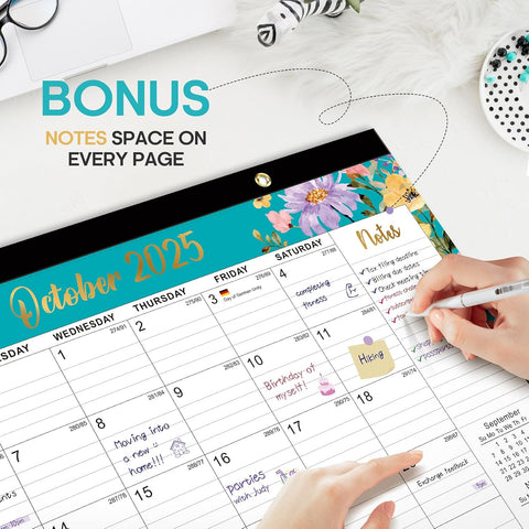 Taja Desk Calendar 2026-2027, Runs Until June 2027, 21-Month, 17" x 12"