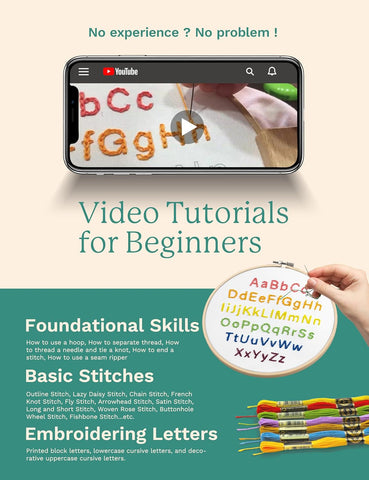 Bradove Alphabet Embroidery Kit for Beginners with Patterns