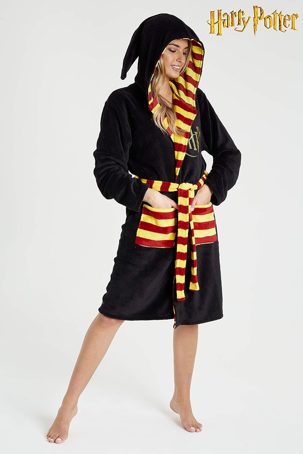Harry Potter Dressing Gown, Adult Fleece Hooded Dressing Gowns For Women Or Men