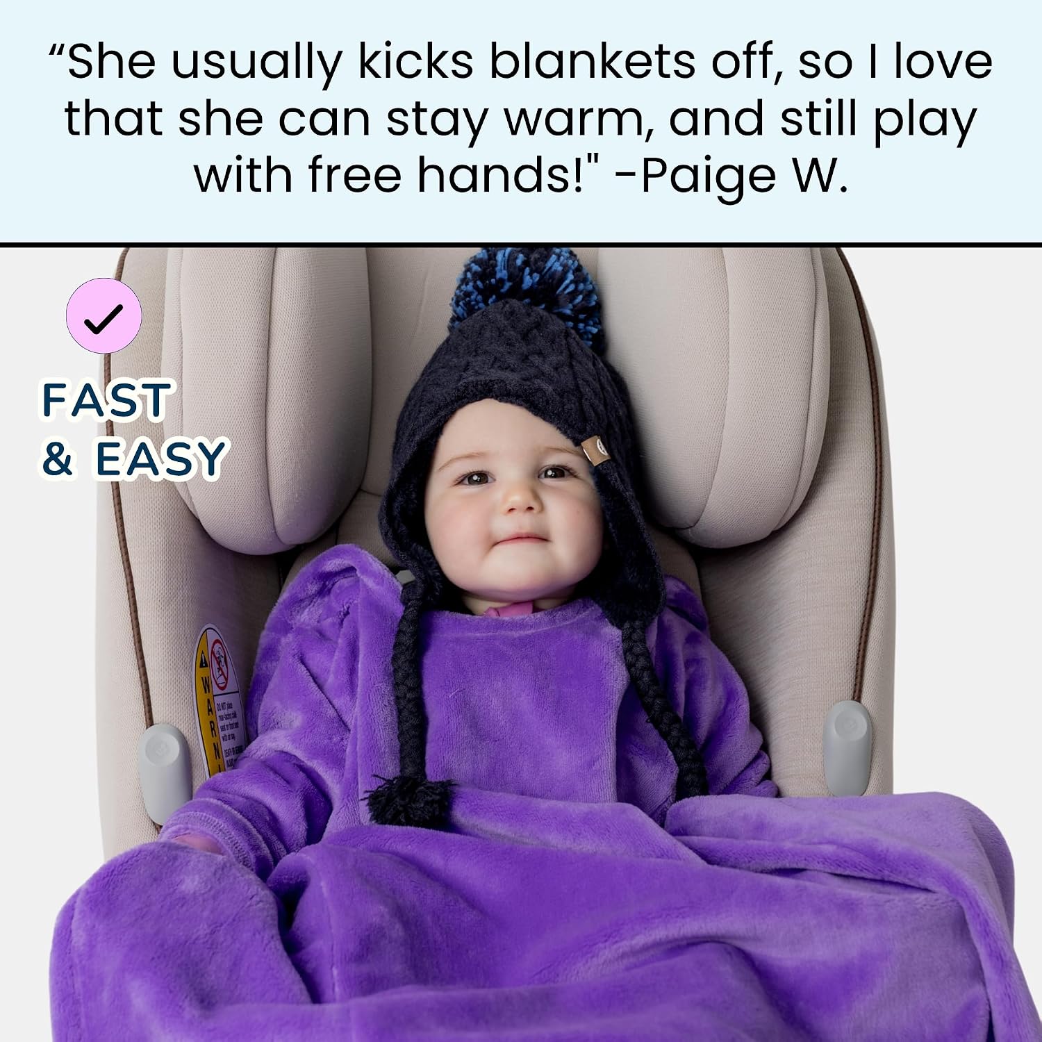 Buckle Me Baby Cozy Car Seat Blanket -Wearable Car Seat Blankets for Babies