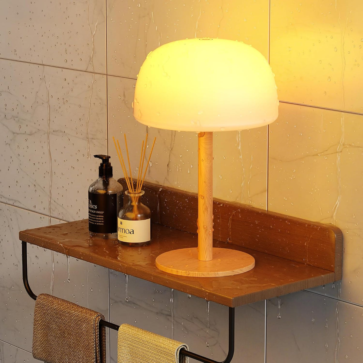 Shower Lamp Waterproof IP65, 7500mAh Rechargeable Bathroom Lamp