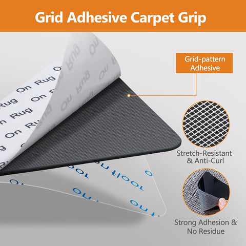 32 Pcs Rug Tape,Anti Slip Rug Pads Grippers for Hardwood Floors and Tiles,No Residue,Reusable Carpet Tape for Area Rugs, Double-Sided Adhesive Rug Stickers