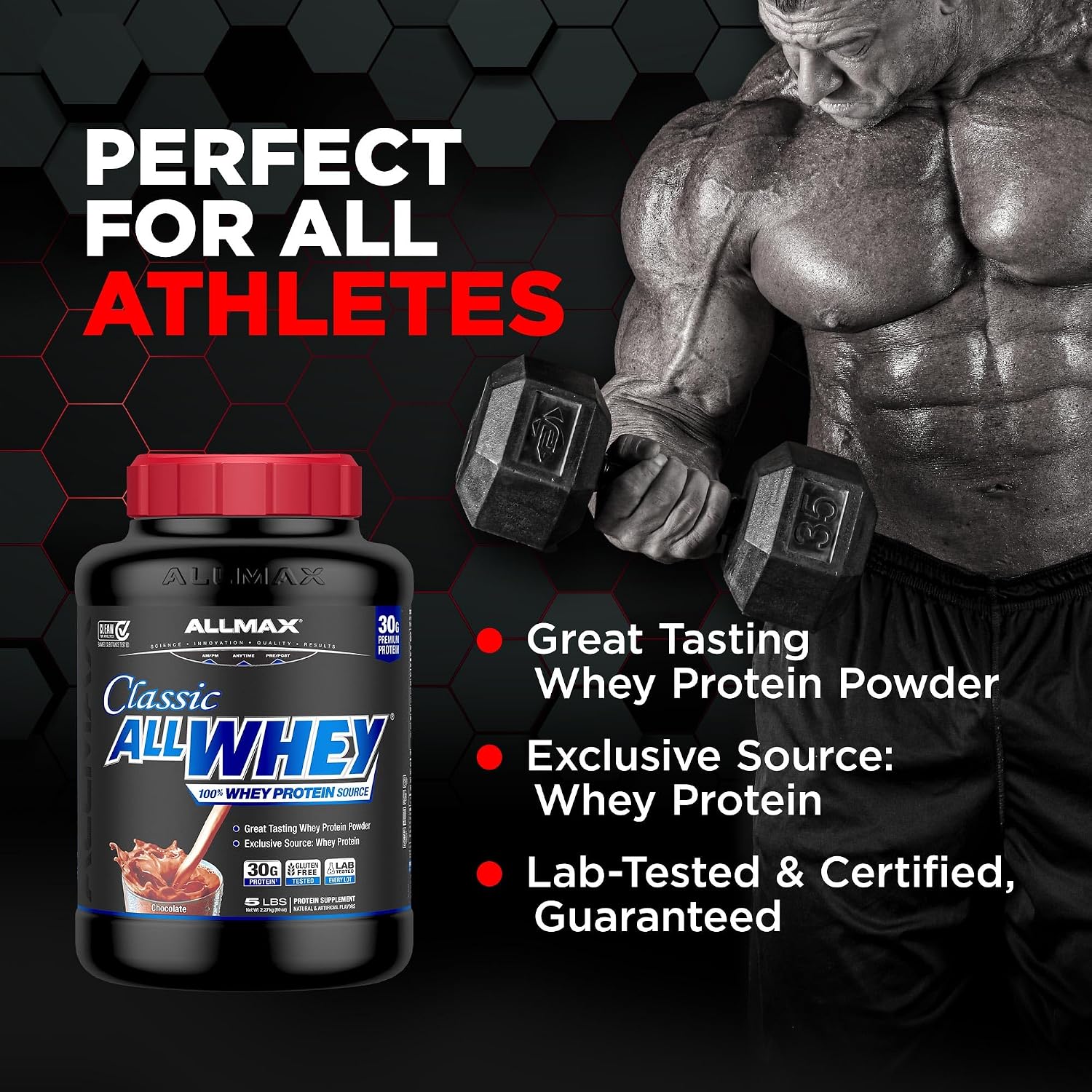 ALLMAX AllWhey Classic Whey Protein Powder, Chocolate, 5 lb