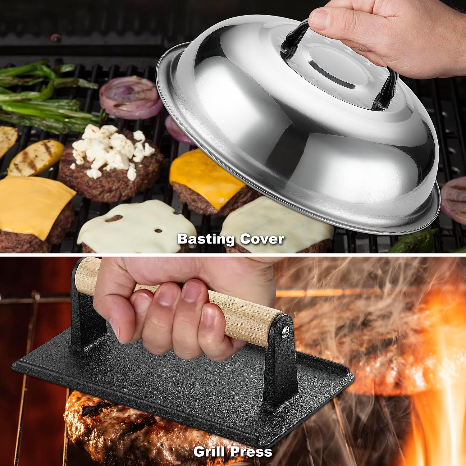 ROMANTICIST 29PCS Griddle Accessories Set - Flat Top Teppanyaki Spatula Set with Scraper, Basting Cover for Camp Chef- Home Cooking Griddle and Outdoor BBQ Gifts for Father's Day