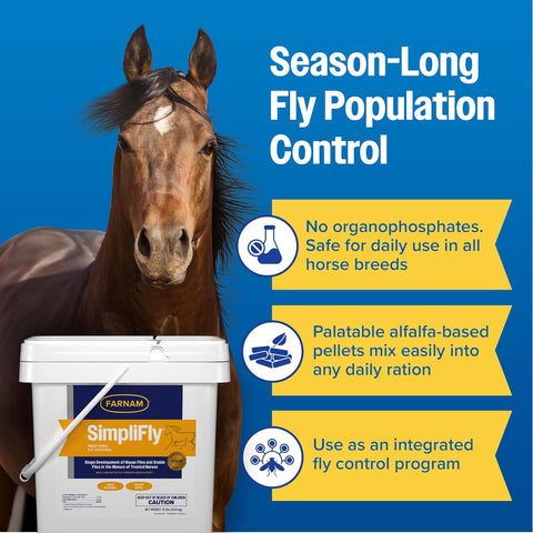 Farnam SimpliFly for Horses, Feed Through Fly Control for Horses, 10 lb
