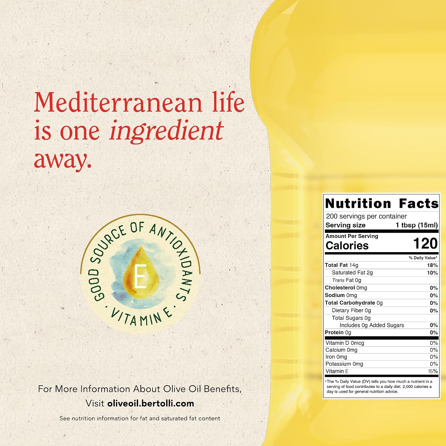 Bertolli Extra Light Olive Oil, Light Taste, 101.4 fl oz