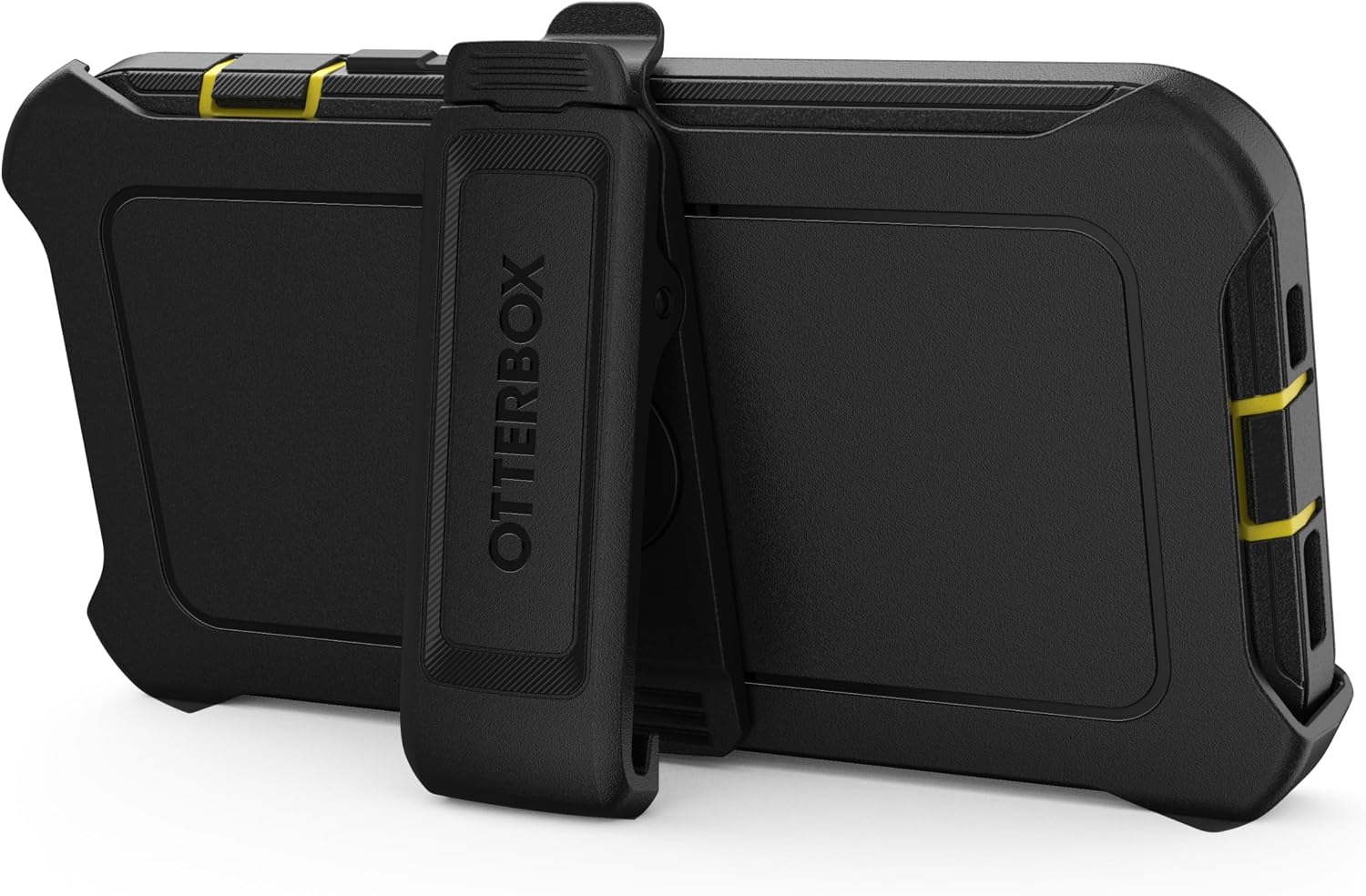 OtterBox iPhone 15, iPhone 14, & iPhone 13 (Only) - Defender Series Screenless Case - Night (Black & Yellow) - Rugged & Durable - with Port Protection - Holster Clip Includes