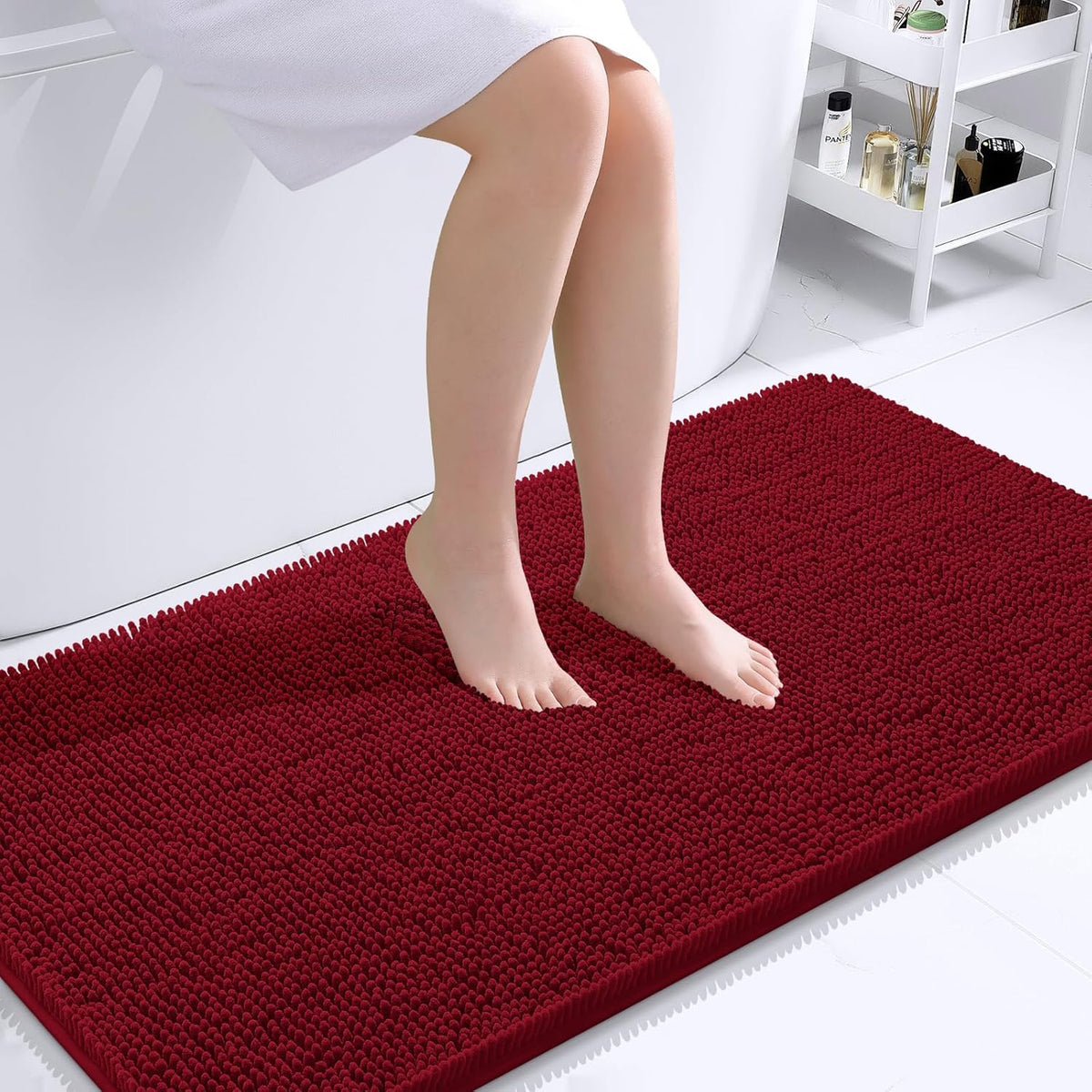OLANLY Bathroom Runner Rugs 44x24, Extra Soft Absorbent Chenille Bath Rugs