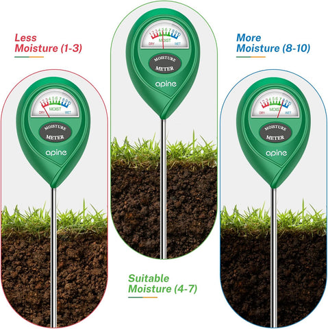 apine Soil Moisture Meter,Plants Moisture Meter,Plant Water Meter for Indoor/Outdoor Plants,Hydrometer for Plants（Green）