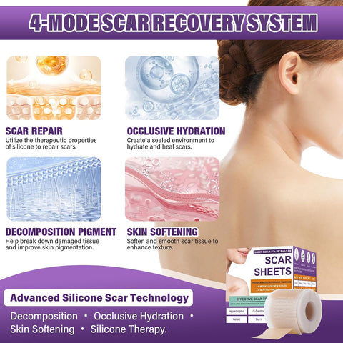 Silicone Scar Sheets, Medical Grade Silicone Scar Tape for Old & New Scars