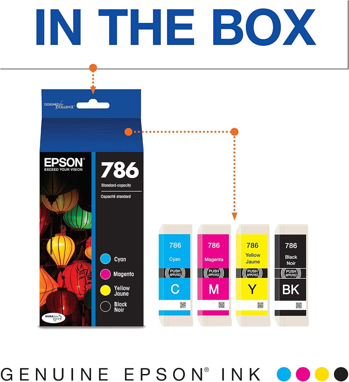 Epson 786 Genuine Ink Cartridge Black and Color Combo Pack T786120-BCS