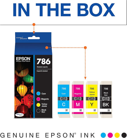 Epson 786 Genuine Ink Cartridge Black and Color Combo Pack T786120-BCS