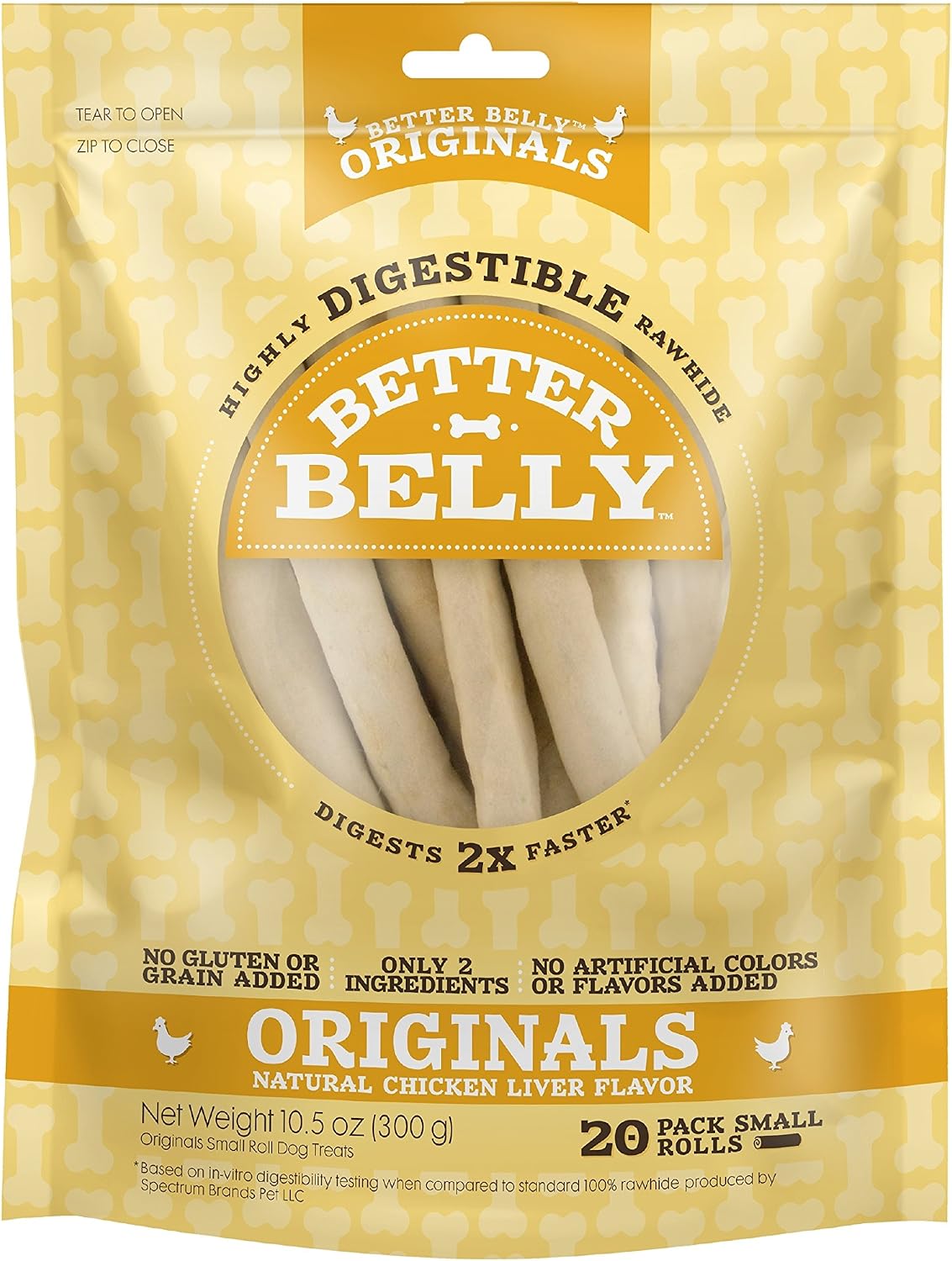 Better Belly Originals Small Roll Highly Digestible Dog Treats, 20 Count