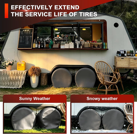 Explore Land Tire Covers 4 Pack Fit Tire Diameters 26-28.75 inch, Charcoal
