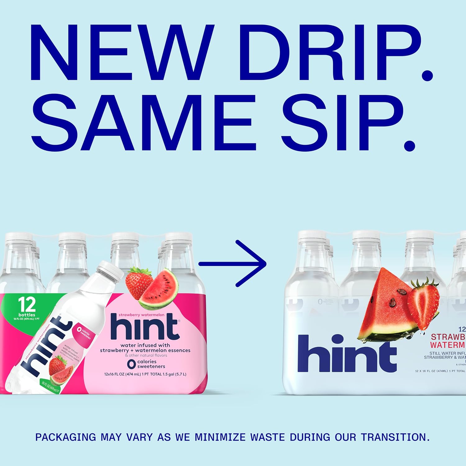 Hint Flavored Water Zero Sugar 0 Calories - Strawberry Watermelon (12 pack)