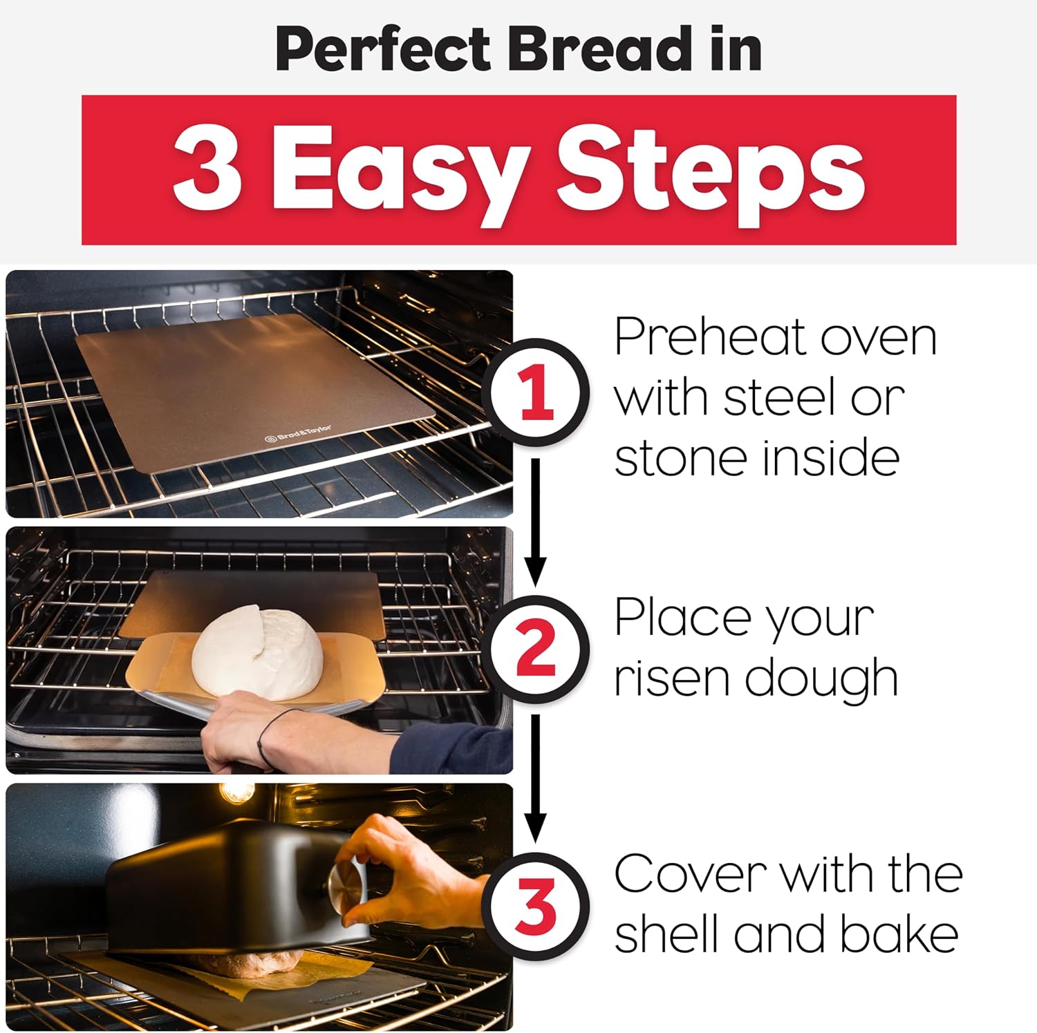 Brod & Taylor Ultralight Baking Shell for Sourdough Bread (Batard) – No Preheating Needed for Crispy Crust and Even Baking