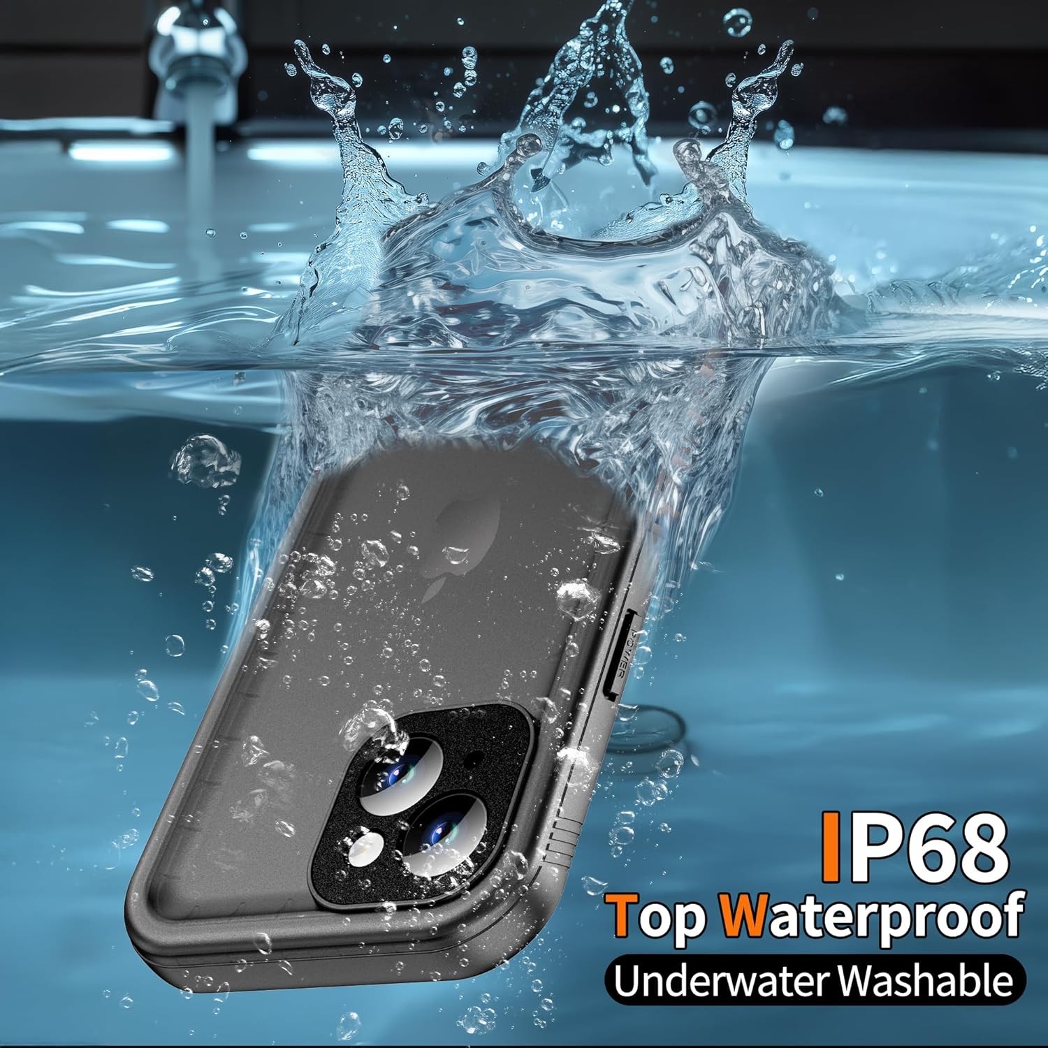 Cozycase for iPhone 14 Waterproof Case Military Heavy Duty Full Body Black