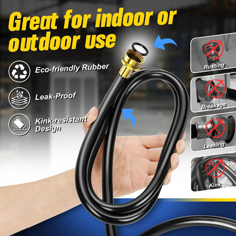 20FT Dehumidifier Drain Hose with 3/4" FHT Brass Connector, Leak-Proof