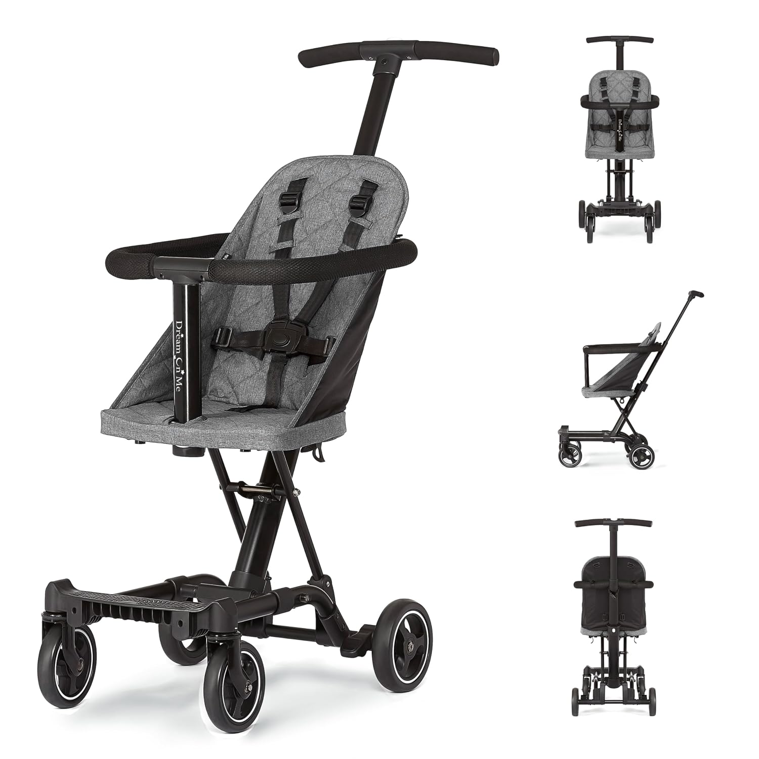 Dream On Me Coast Rider Lightweight Travel Stroller, 45 Lb Limit, Gray