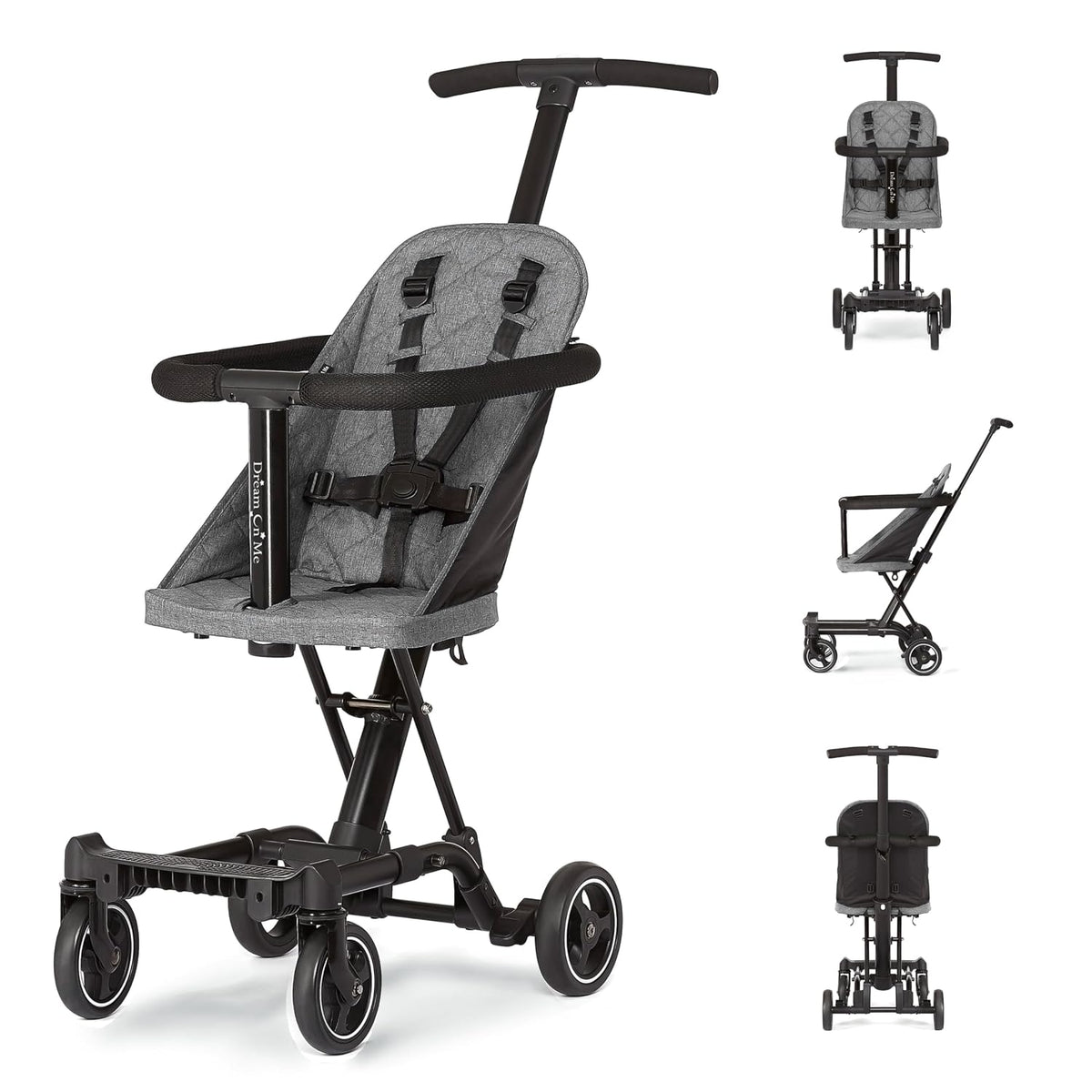 Dream On Me Coast Rider Lightweight Travel Stroller, 45 Lb Limit, Gray