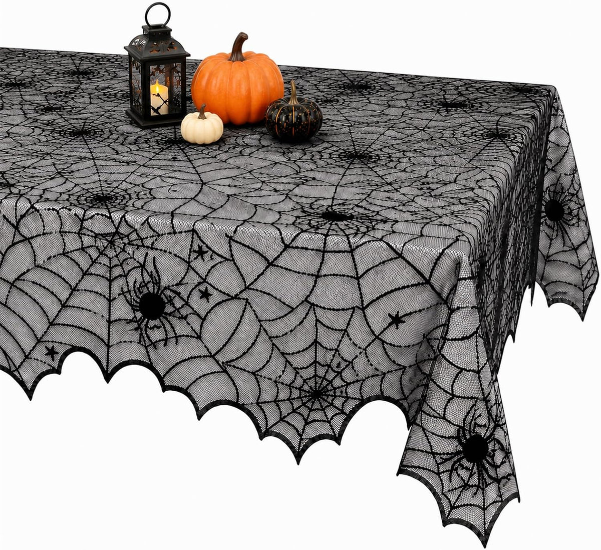 Jomelly Halloween Spider Web Lace Tablecloth,54 x 72 Inch