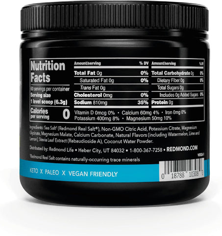 Redmond Re-Lyte Sugar Free Electrolyte Powder Drink Mix (Watermelon Lime)