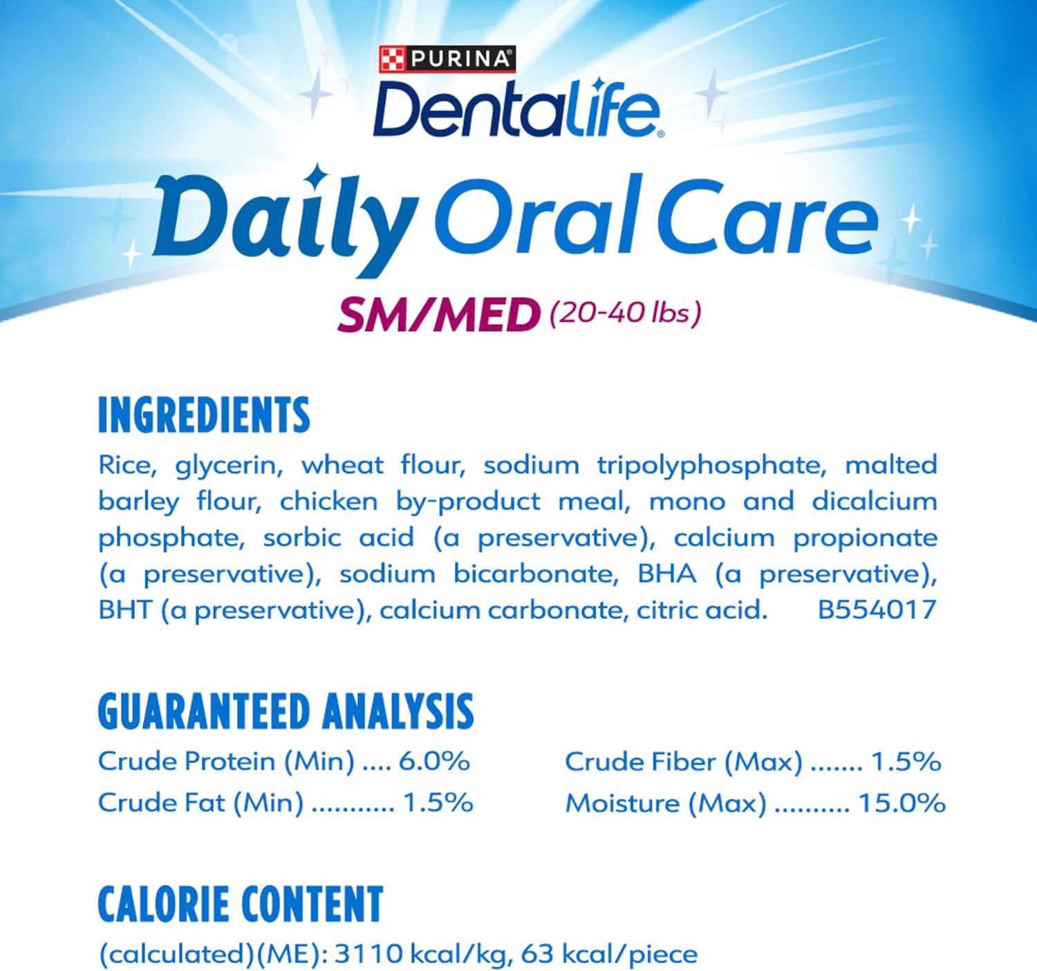 DentaLife Daily Oral Care Dog Treats for Small and Medium Dogs, Chewy Dental Treat to Freshen Breath and Fight Tartar, Chicken Flavor - 40 ct. Pouch