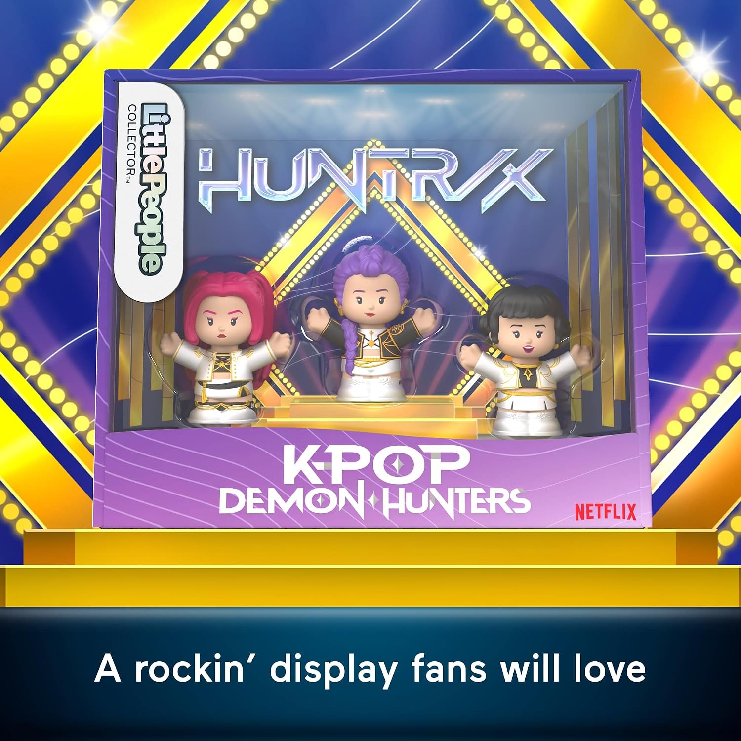 Little People Collector Kpop Demon Hunters: HUNTR/X Special Edition Set for Movie Fans, 3 Figures in a Display Package