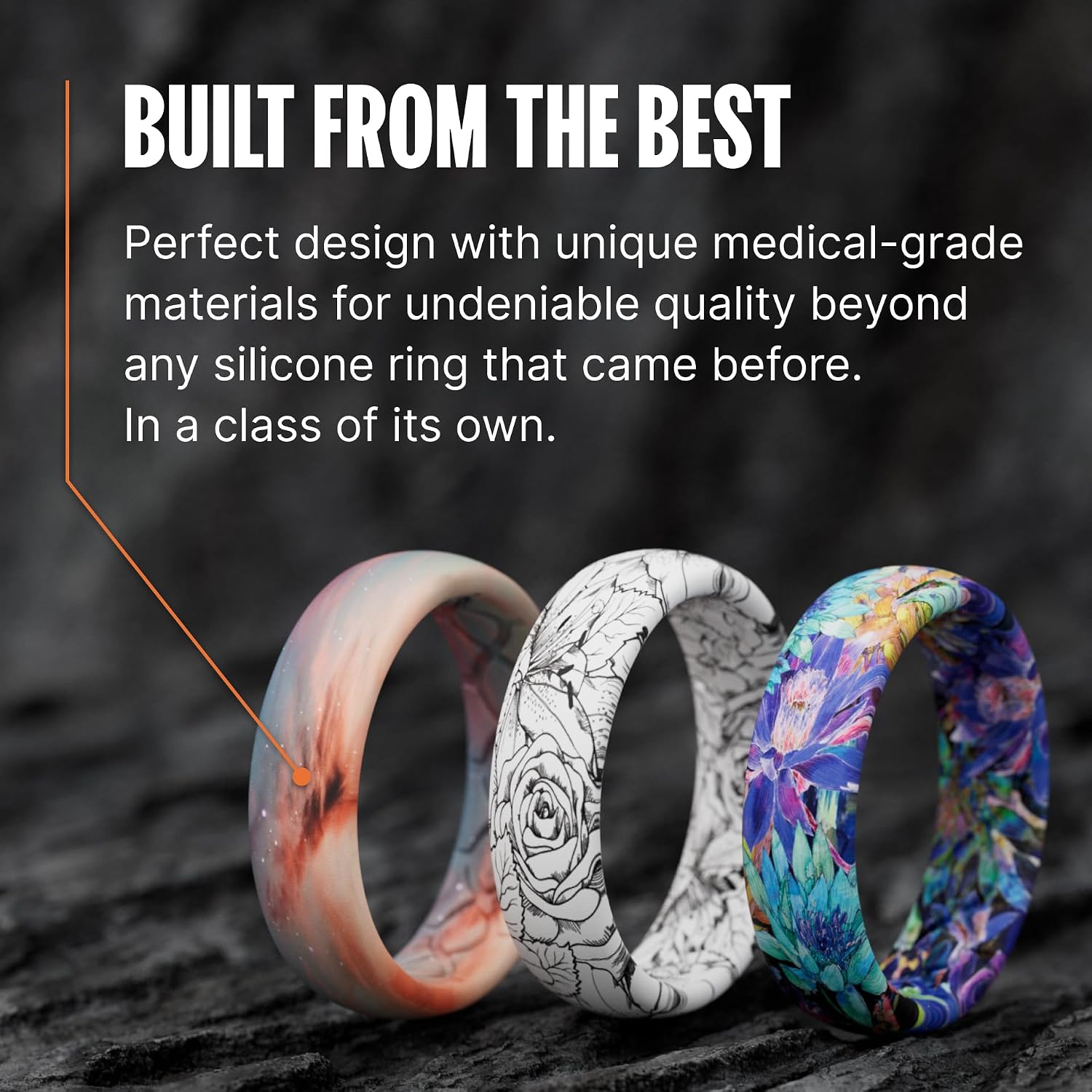 Groove Life Stackable Ring Set for Women, Breathable Silicone Wedding Bands