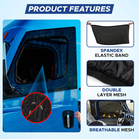 EcoNour Truck Side Window Shade (2 Pack) Mesh Sunshade for Semi Truck