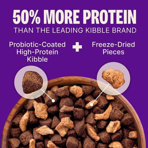 Wellness CORE+ Adult Dry Dog Food with Freeze Dried Pieces, Wholesome Grain Kibble+, Natural, High Protein, Beef and Barley Recipe, 18 lb Bag