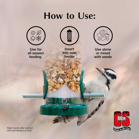 C&S Peanut Flavor Suet Nuggets, Bird Suet for Woodpeckers, 27 Ounces