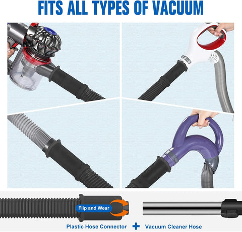 Sealegend Dryer Vent Cleaner Kit, Universal Vacuum Hose Attachment Black