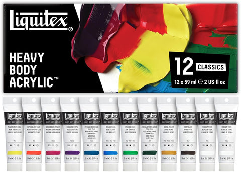 Liquitex Heavy Body Acrylic Paint Set, Classic 12 x 59ml (2-oz) Set