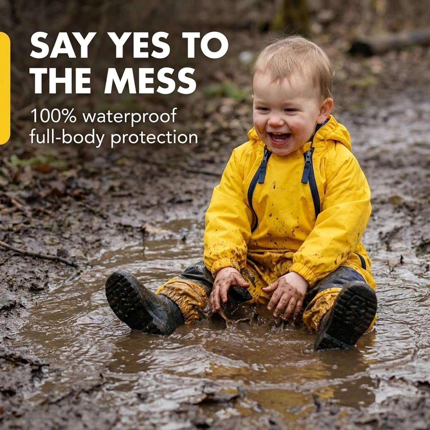 Tuffo Muddy Buddy Kids Waterproof Rain Suit One-Piece Coverall, Dual Zippers, Sealed Seams, Reinforced Knees – Boys & Girls