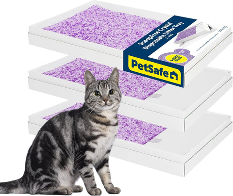 PetSafe ScoopFree Disposable Crystal Litter Tray, Lavender Scent, 3 Pack