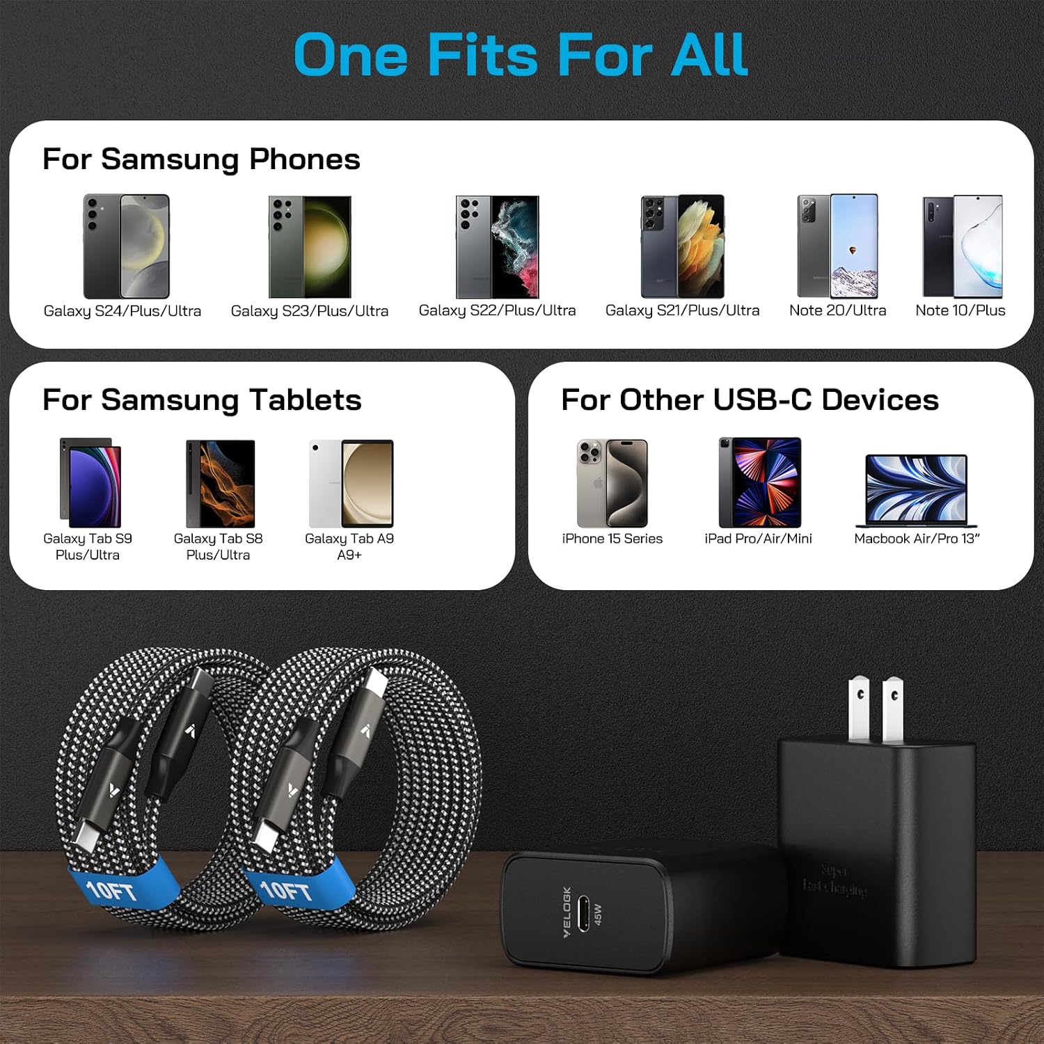 45W Super Fast Charger USB C, Type-C Android Phone Charger Fast Charging