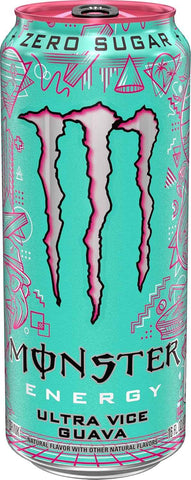 Monster Energy Ultra Vice Guava, Sugar Free Energy Drink, 16 Ounce (Pack of 15) | Pack of 15