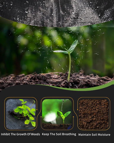 Pterying 6.5x300ft Weed Barrier Landscape Fabric Heavy Duty, 3oz