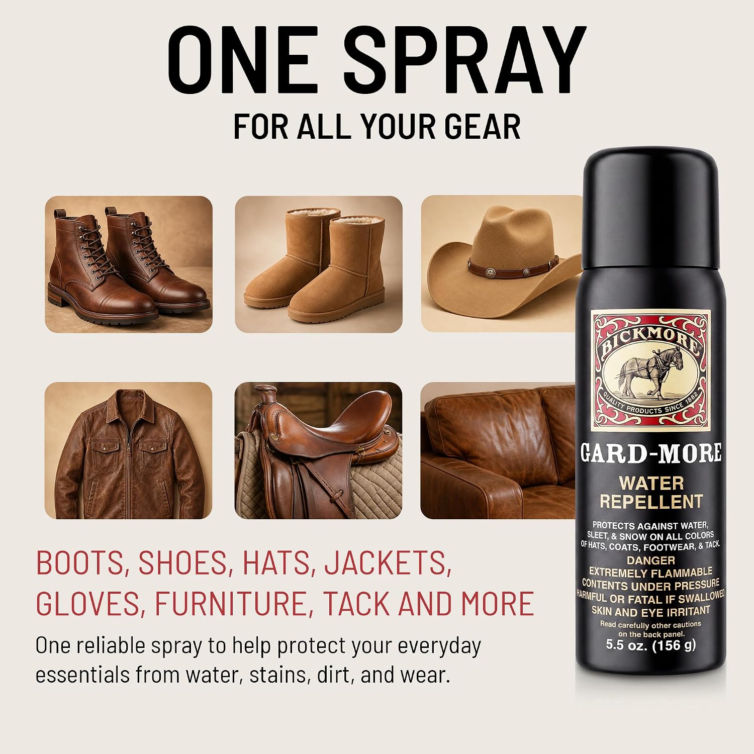 Gard-More Water & Stain Repellent, Leather & Suede Protector Spray