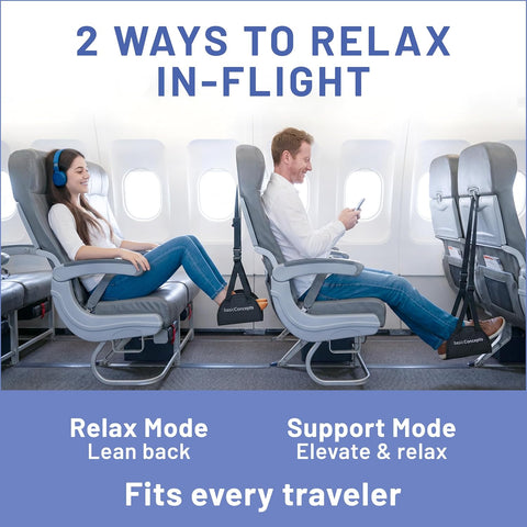 BASIC CONCEPTS Airplane Foot Hammock for Plane Travel Essentials - Airplane Travel Essentials, Long Flight Foot Rest - Plane Gadgets